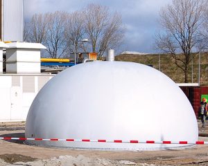 Biogas dome, biogasopslag Albers Alligator.
